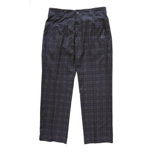 OAKLEY GOLF Brown Check Plaid Straight Leg Stretch Chino Pants 34x33
